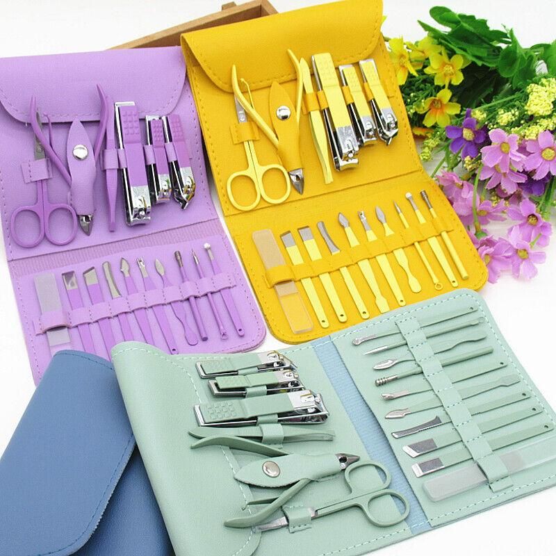 16 Pcs Manicure Pedicure Set+ Free Personal Care Bundle Earwax Kit